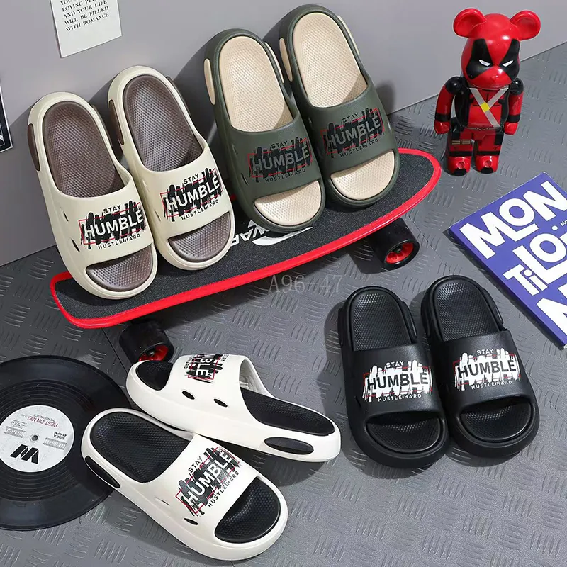 Men's Thick-Sole Slides - New Trendy Anti-Odor Slip-On Sandals for Summer, Outdo